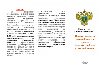 Ответственность за несоблюдение правил благоустройства в зимний период